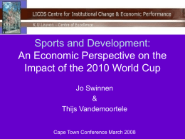 Sports and Development: An Economic Perspective on the
