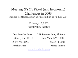 Meeting NYC's Fiscal (and Economic) Challenges in 2003
