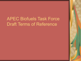 APEC Biofuels Task Force Draft Terms of Reference