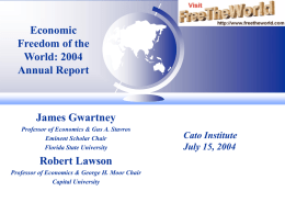 The Economic Freedom of the World Annual Reports: Introduction