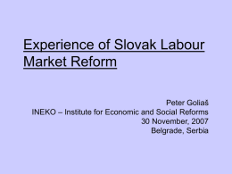 Experience of Slovak Labour Market Reform