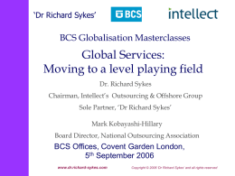 Global Services: Moving to a level playing field
