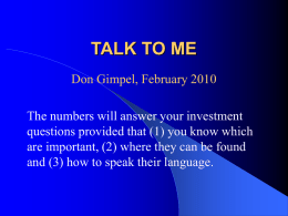 TALK TO ME - Investment Education - AAII-LA
