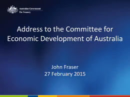 Australia’s Economic Policy Challenges, Address to the