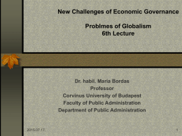 New Challenges of Economic Governance Problmes - UNI-NKE