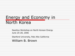 Energy and Economy in North Korea