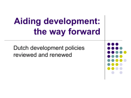 Aiding development: the way forward