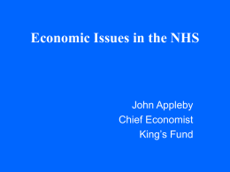 Economic Issues in the NHS