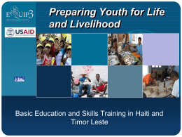 Preparing Youth for Life and Livelihood