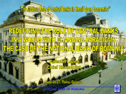 REDEFINING THE ROLE OF CENTRAL BANKS IN A WORLD …
