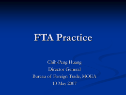 Taiwan and FTA Negotiations