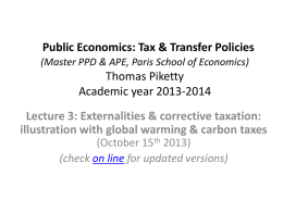 Public Economics: Tax & Transfer Policies (Master PPD