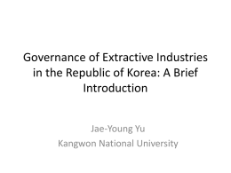 Governance of Extractive Industries in the Republic of