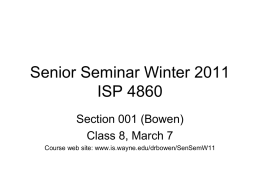 Senior Seminar Fall 2008 - Interdisciplinary Studies