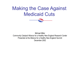 Making the Case Against Medicaid Cuts