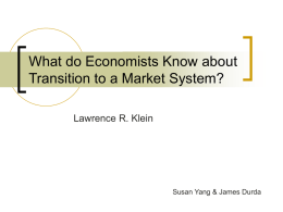 What do Economists Know about Transition to a Market System?