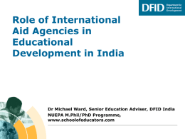 Role of International Aid Agencies in Educational