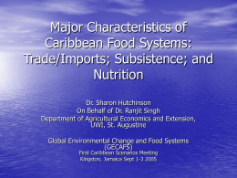 Major Characteristics of Caribbean Food Systems: Trade