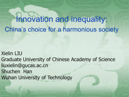 Innovation and inequality: China’s choice for a harmonious
