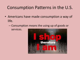 Consumption Patterns in the U.S.