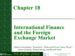 International Finance and the Foreign Exchange