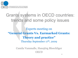 Grants systems in OECD countries: trends and some policy