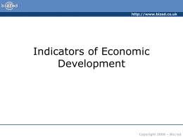 ###Indicators of Economic Development