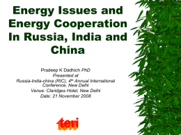 Energy Challenges for Asia