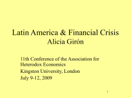 Latin American and the Financial Crisis - Post