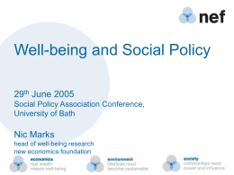 Well-being and Social Policy
