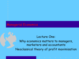 Managerial Economics - Gunadarma University