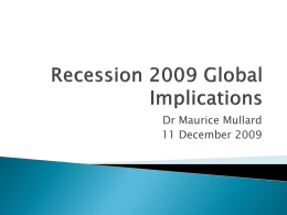 Recession 2009 Global Implications