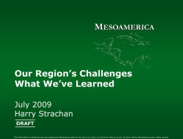 Our Region Our challenges What We’ve Learned
