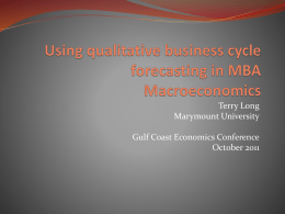 Using qualitative business cycle forecasting in MBA