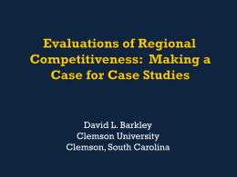Evaluations of Regional Competitiveness