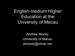 English-medium Higher Education at the University of Macau