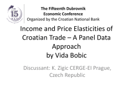 Income and Price Elasticities of Croatian Trade – A Panel