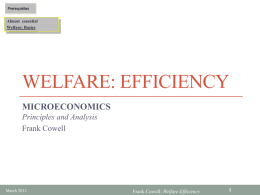 Welfare: Efficiency - London School of Economics