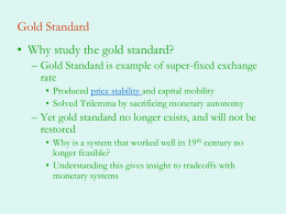 Gold Standard - Department of Economics Home Page