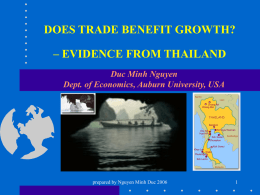 DOES TRADE BENEFIT GROWTH? – EVIDENCE FROM THAILAND