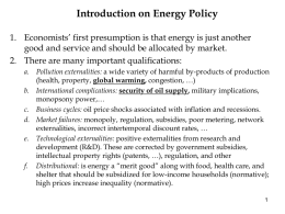 Introduction on Energy Policy