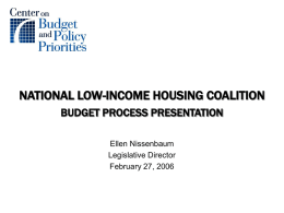 National Low-Income Housing Coalition Budget Process