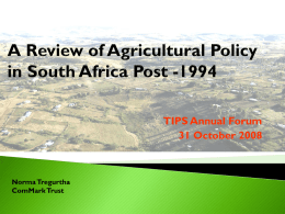 The Eastern Cape Siyakhula-Massive Crop Production Programme