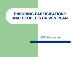 JOINT NEEDS ASSESSMENT ENSURING PARTICIPATION