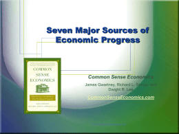 Seven Major Sources of Economic Progress