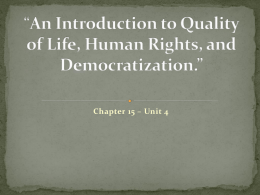 An Introduction to Quality of Life, Human Rights, and