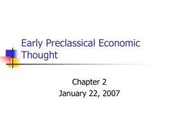 Early Preclassical Economic Thought