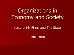 Organizations in Economy and Society