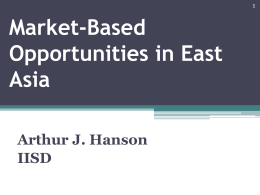 Market-Based Opportunities in East Asia