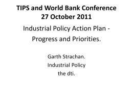 IPAP – Progress and Priorities